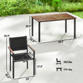 Sfeerco Outdoor Acacia Wood Patio Dining Set 4-Piece Rectangle Table 59 Inch Stackable Chairs — Vega