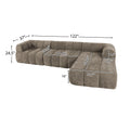 Sfeerco Modern L-Shaped Sectional Sofa 4-Seat High-Density Foam with Chaise Lounge Fully Assembled Espresso Living Room
