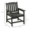 Sfeerco Outdoor HDPE Dining Chair Set of 2 Slatted Wood-Look Armchair Black — Duro