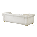 Sfeerco Chesterfield Velvet Sofa 3-Seater Scroll Arm Tufted White – Stanford