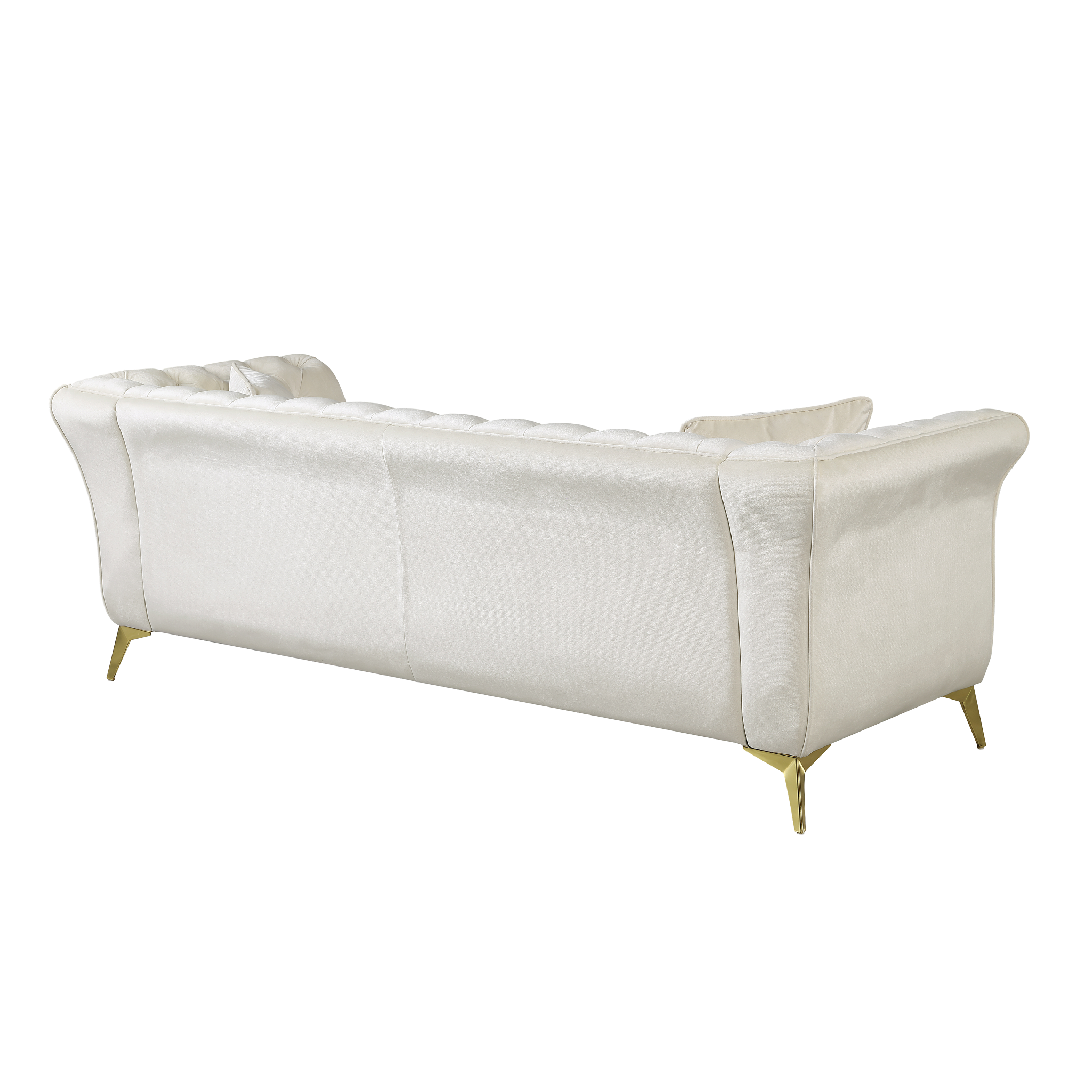 Sfeerco Chesterfield Velvet Sofa 3-Seater Scroll Arm Tufted White – Stanford