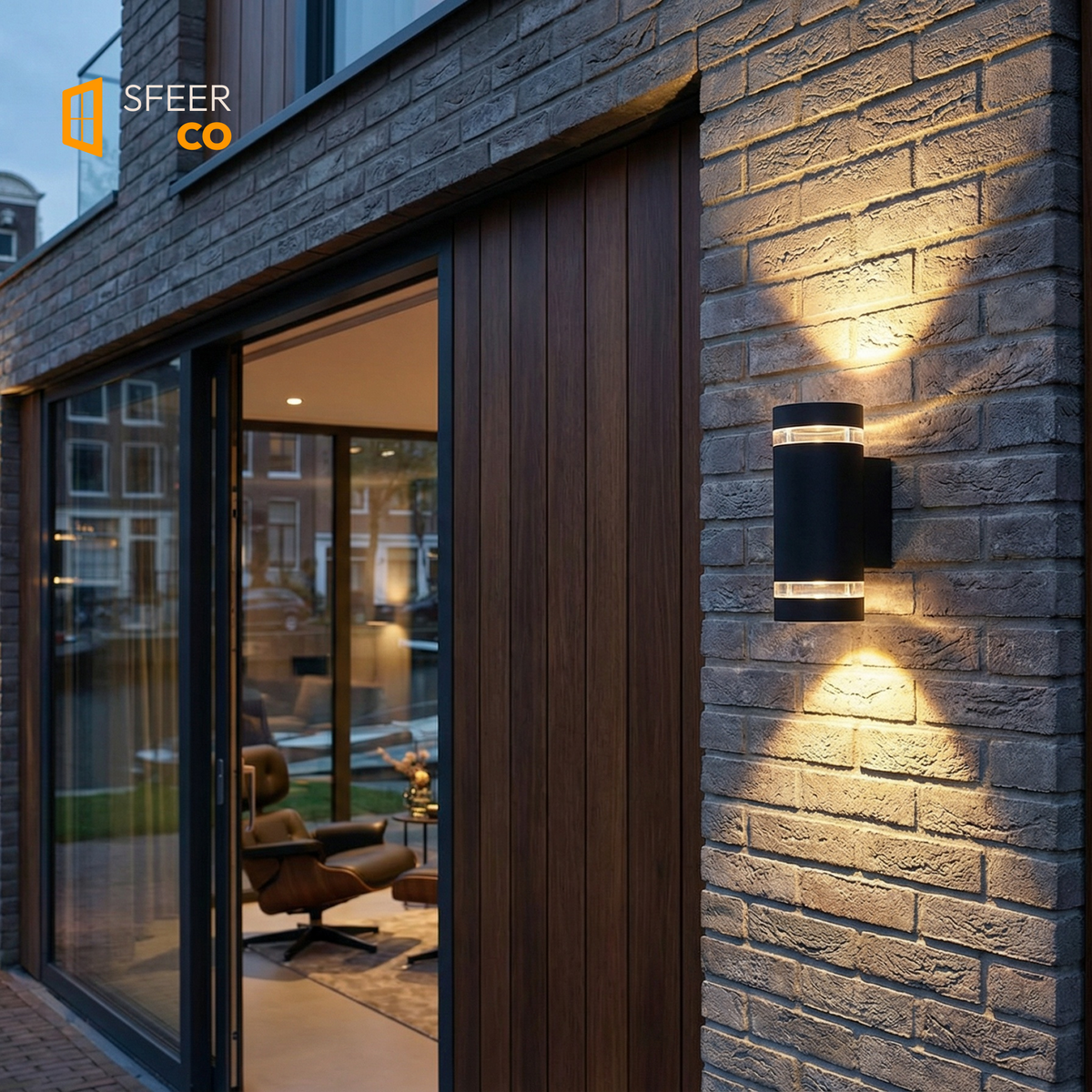 Sfeerco Faro outdoor up down wall light modern garden facade LED