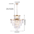 Sfeerco Modern Crystal Chandelier 23.6 Inch 5-Tier K9 Crystal Pendant Light Fixture Gold Dining Room Living Room Bedroom