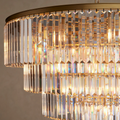 Sfeerco Modern Crystal Chandelier 23.6 Inch 5-Tier K9 Crystal Pendant Light Fixture Gold Dining Room Living Room Bedroom