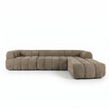 Sfeerco Modern L-Shaped Sectional Sofa 4-Seat High-Density Foam with Chaise Lounge Fully Assembled Espresso Living Room
