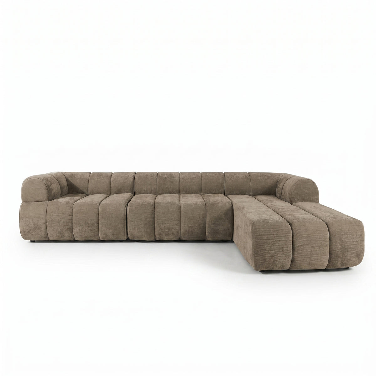 Sfeerco Modern L-Shaped Sectional Sofa 4-Seat High-Density Foam with Chaise Lounge Fully Assembled Espresso Living Room