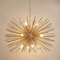Sfeerco 29 Inch Mid-Century Modern Starburst Chandelier, 12-Light Gold Sputnik Pendant Light Fixture for Living Room, Dining Room and Foyer