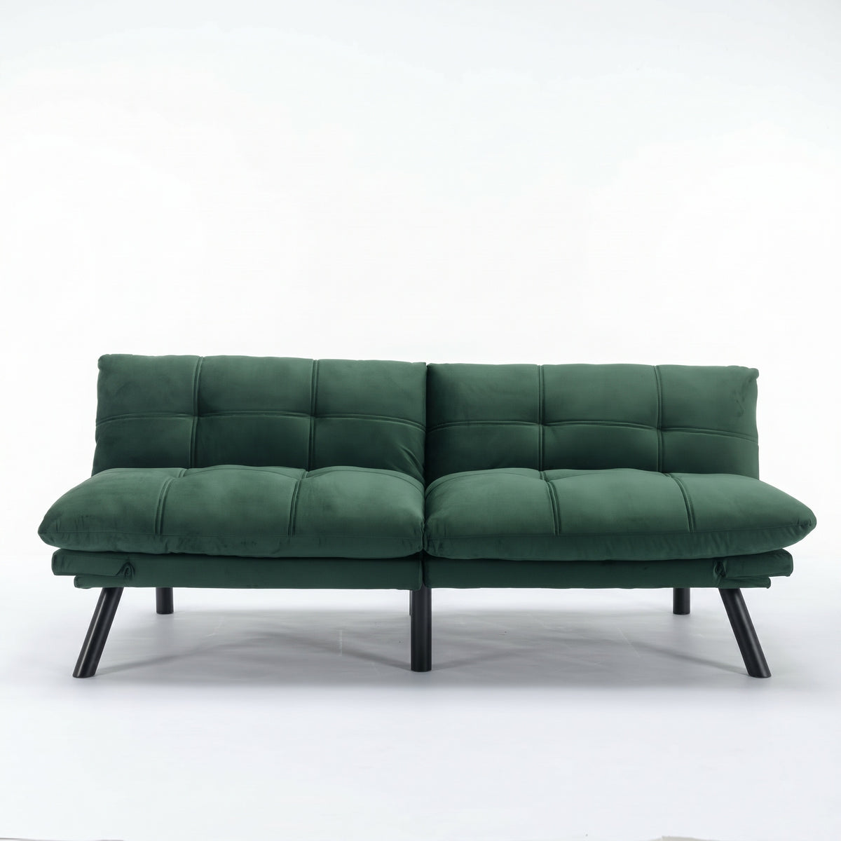 Sfeerco Convertible Folding Sofa Bed 2-Seater Twin Adjustable Backrest and Armrest Emerald Modern Living Room