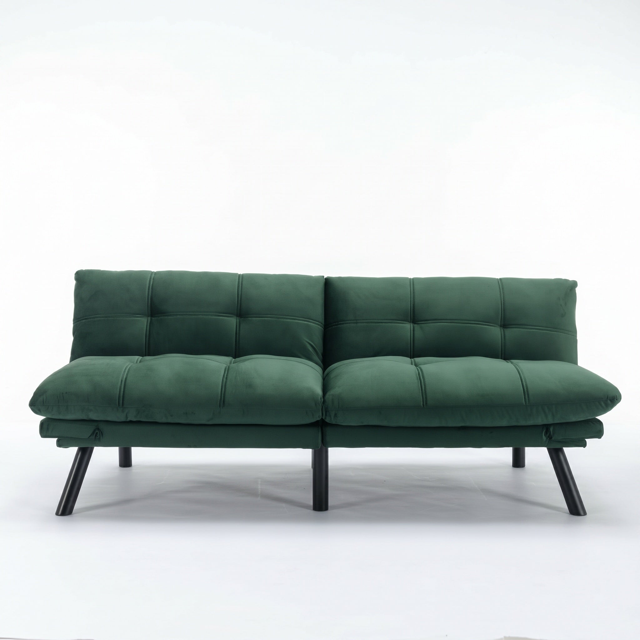 Sfeerco Convertible Folding Sofa Bed 2-Seater Twin Adjustable Backrest and Armrest Emerald Modern Living Room