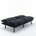 Sfeerco Convertible Folding Sofa Bed 2-Seater Twin Adjustable Backrest and Armrest Black Modern Living Room