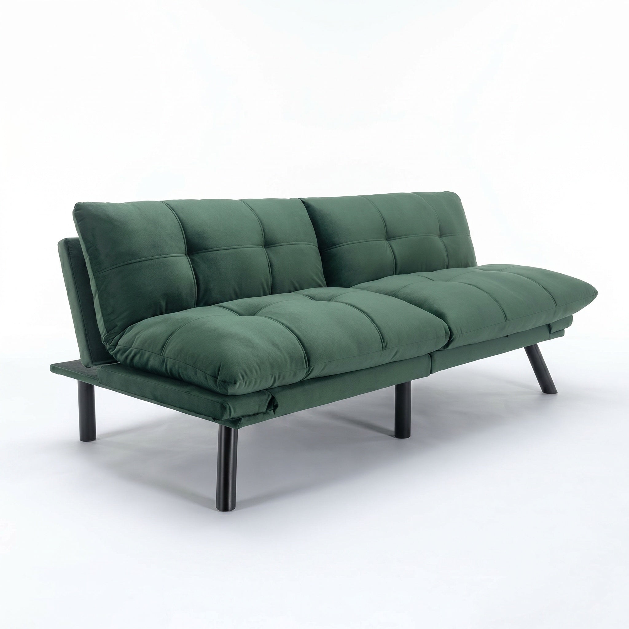 Sfeerco Convertible Folding Sofa Bed 2-Seater Twin Adjustable Backrest and Armrest Emerald Modern Living Room