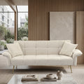 Sfeerco Convertible Futon Sofa Bed 2-Seat Velvet with Folding Armrests Adjustable Backrest Living Room
