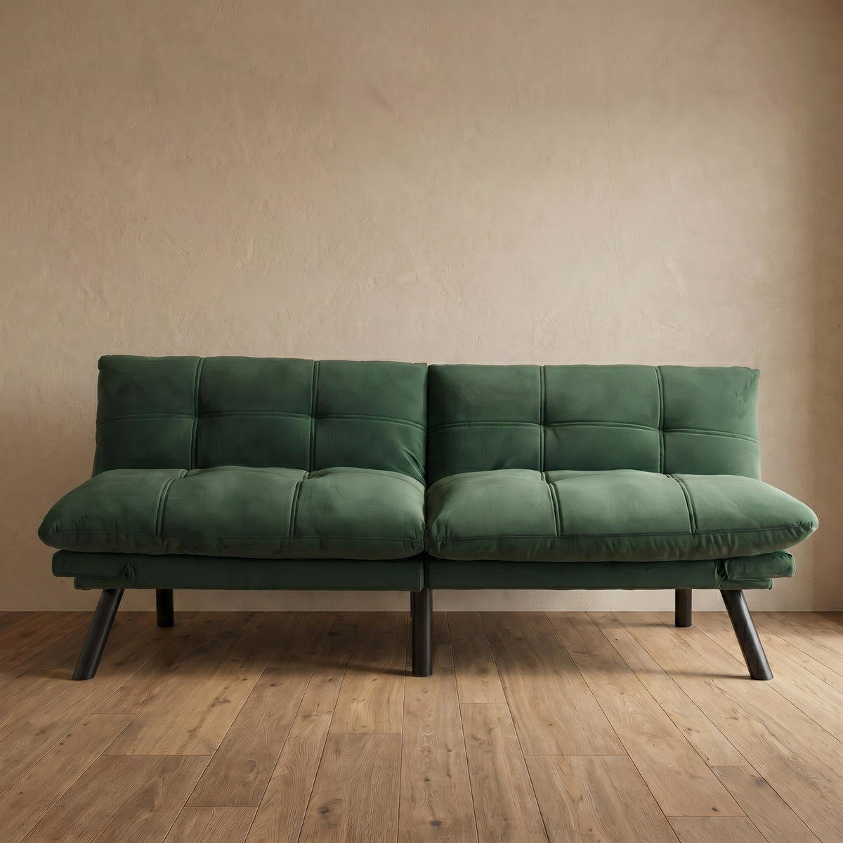 Sfeerco Convertible Folding Sofa Bed 2-Seater Twin Adjustable Backrest and Armrest Emerald Modern Living Room