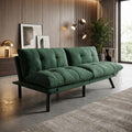 Sfeerco Convertible Folding Sofa Bed 2-Seater Twin Adjustable Backrest and Armrest Emerald Modern Living Room