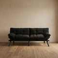 Sfeerco Convertible Folding Sofa Bed 2-Seater Twin Adjustable Backrest and Armrest Black Modern Living Room