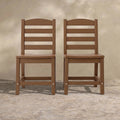 Sfeerco Armless Outdoor Dining Chairs Set of 2, Weather Resistant HDPE Patio Chairs, Brown