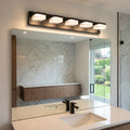 Sfeerco Modern LED Vanity Light Bar 5-Light Matte Black Over Mirror Bathroom Fixture – Luxe
