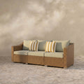 Sfeerco Outdoor Wicker Patio Sofa 3-Seater with Cushions – Bryne