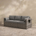 Sfeerco Outdoor Wicker Patio Sofa 3-Seater Deep Seating Mixed Gray – Haven