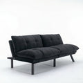 Sfeerco Convertible Folding Sofa Bed 2-Seater Twin Adjustable Backrest and Armrest Black Modern Living Room