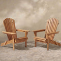 Sfeerco Outdoor Folding Adirondack Chair Set 2-Piece Wooden Patio Lounge Chairs – Aspen