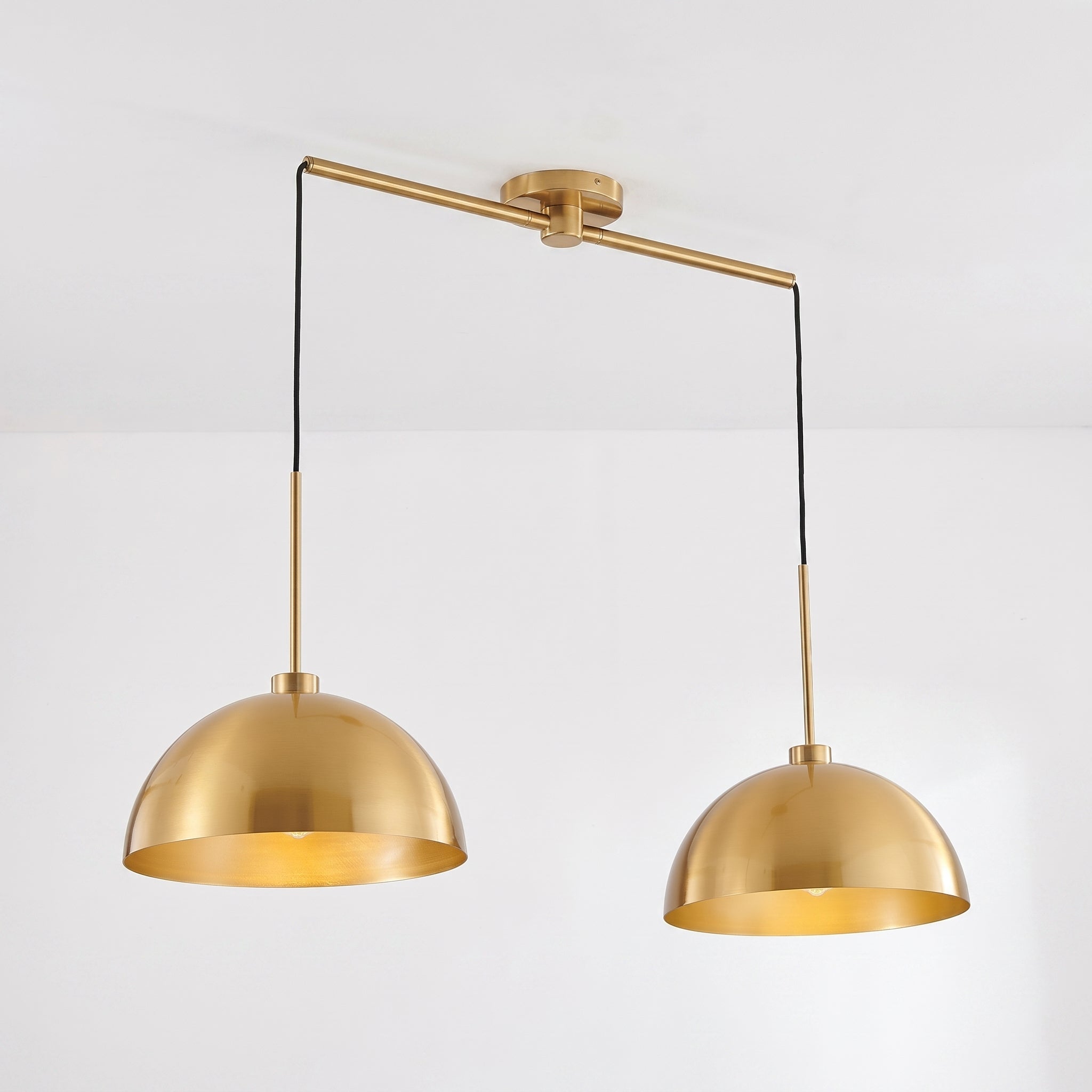 Sfeerco Industrial Double Pendant Light 41" Adjustable Copper Finish E26 – Duo