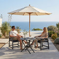 Sfeerco Outdoor HDPE Dining Chair Set of 2 Slatted Wood-Look Armchair Black — Duro