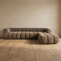 Sfeerco Modern L-Shaped Sectional Sofa 4-Seat High-Density Foam with Chaise Lounge Fully Assembled Espresso Living Room