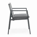 Sfeerco Outdoor Aluminum Rope Dining Chair Set of 2 with Cushions Patio Armchair Black Grey — Kova