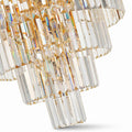 Sfeerco Modern Crystal Chandelier 23.6 Inch 5-Tier K9 Crystal Pendant Light Fixture Gold Dining Room Living Room Bedroom