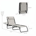 Sfeerco Outdoor Folding Chaise Lounge Chair Set Reclining Portable Cream White — Breeze