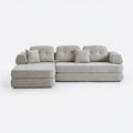 Sfeerco Modular Sectional Sofa with Chaise 3-Seat Boneless Chenille Memory Foam Deep Seat No Assembly Required Light Grey Living Room