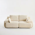 Sfeerco Modular Cloud Loveseat 2-Seat Corduroy Memory Foam Extra Deep Sectional Pet-Friendly No Assembly Required Beige Living Room