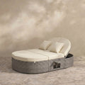 Sfeerco Outdoor Rattan Round Daybed with Adjustable Backrest — Orbit