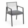 Sfeerco Outdoor Aluminum Rope Dining Chair Set of 2 with Cushions Patio Armchair Black Grey — Kova