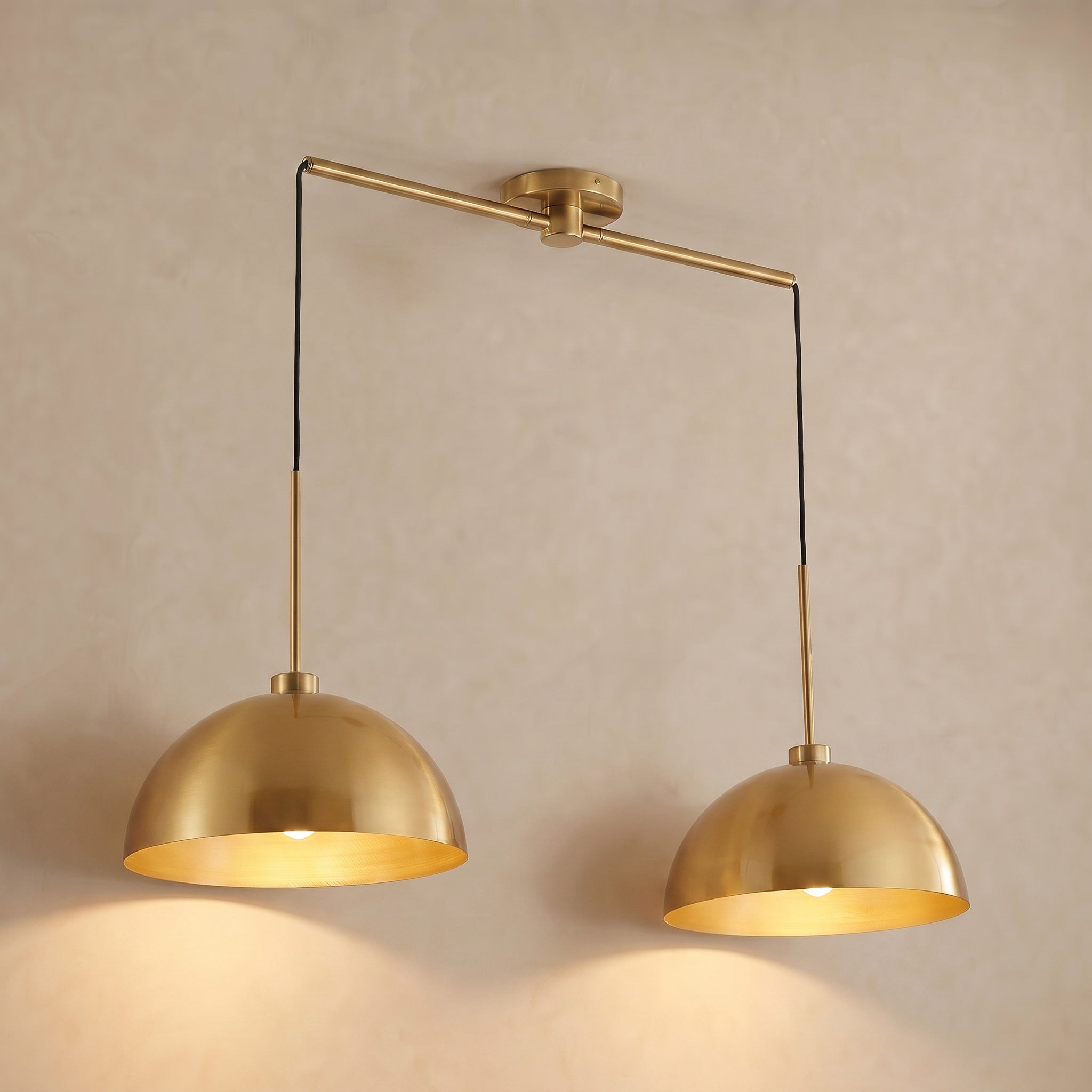 Sfeerco Industrial Double Pendant Light 41" Adjustable Copper Finish E26 – Duo