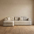 Sfeerco Modular Sectional Sofa with Chaise 3-Seat Boneless Chenille Memory Foam Deep Seat No Assembly Required Light Grey Living Room
