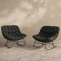 Sfeerco Outdoor Papasan Rocking Chair Set of 2 with Cushions – Rondo