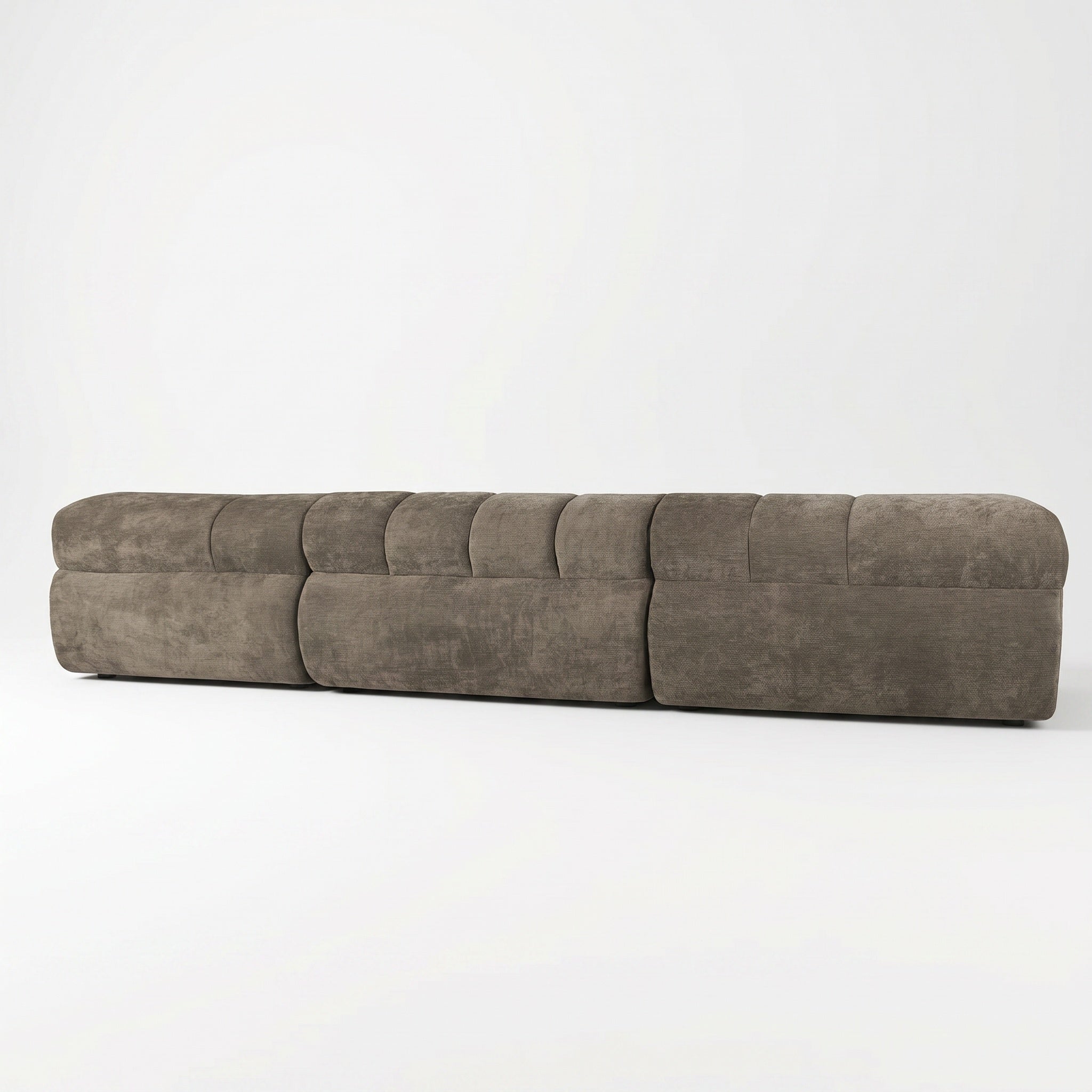 Sfeerco Modern L-Shaped Sectional Sofa 4-Seat High-Density Foam with Chaise Lounge Fully Assembled Espresso Living Room
