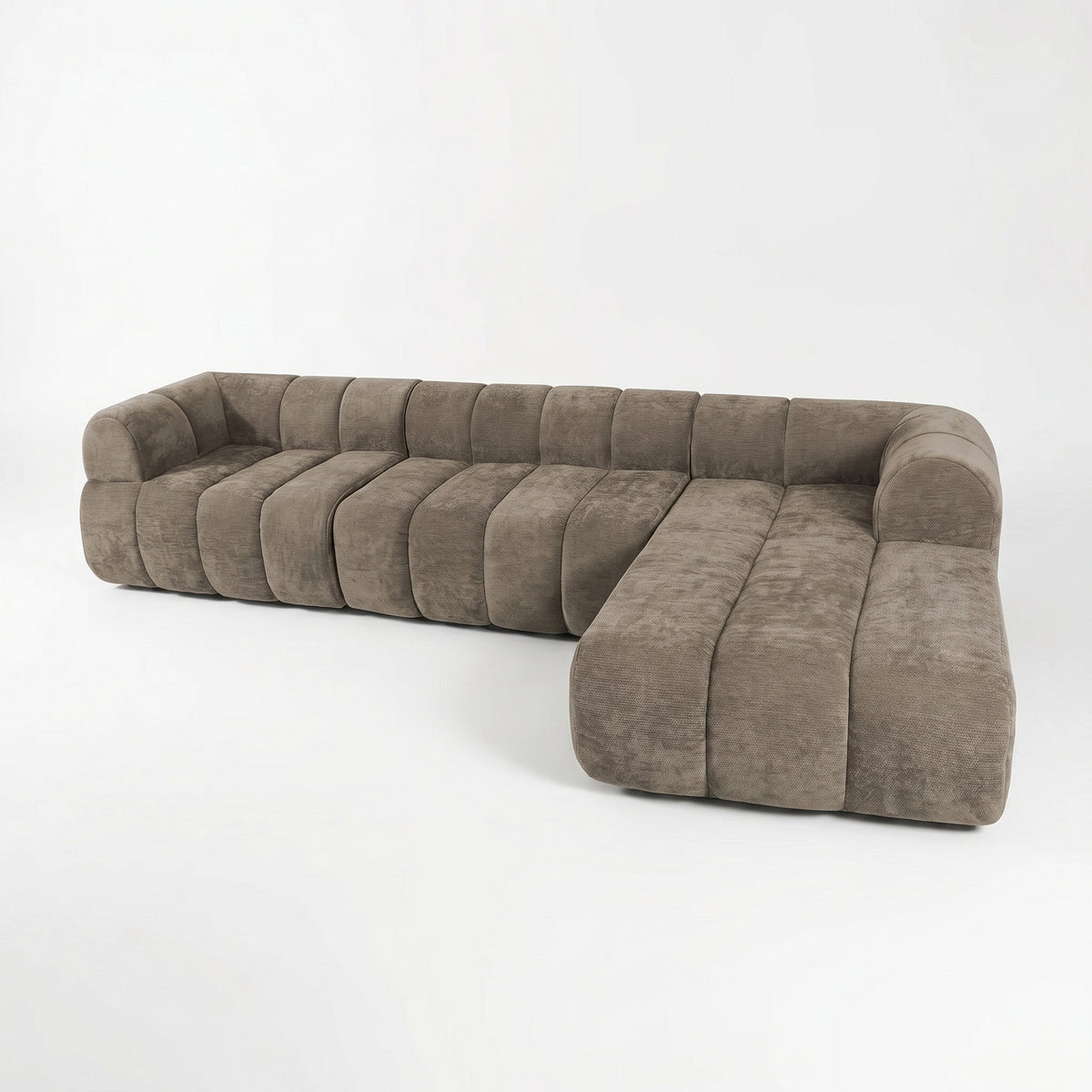 Sfeerco Modern L-Shaped Sectional Sofa 4-Seat High-Density Foam with Chaise Lounge Fully Assembled Espresso Living Room