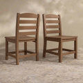 Sfeerco Armless Outdoor Dining Chairs Set of 2, Weather Resistant HDPE Patio Chairs, Brown