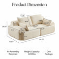 Sfeerco Modular Cloud Loveseat 2-Seat Corduroy Memory Foam Extra Deep Sectional Pet-Friendly No Assembly Required Beige Living Room