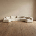 Sfeerco Semi-Circular Modular Sectional Sofa Chenille 6-Seater with Pillows Beige – Cervo
