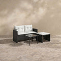 Sfeerco Outdoor Rattan Garden Sofa Set 3-Piece with Cushions – Noir