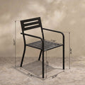 Sfeerco Stackable Patio Dining Chairs Set of 4, Heavy Duty Powder Coated Metal Outdoor Chairs with Ergonomic Armrests, Black
