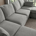 Sfeerco Modular L-Shaped Sectional Sofa 6-Seat Chenille Cloud Couch with Storage Ottoman Dark Grey Living Room