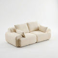 Sfeerco Modular Cloud Loveseat 2-Seat Corduroy Memory Foam Extra Deep Sectional Pet-Friendly No Assembly Required Beige Living Room