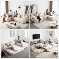Sfeerco Modular Sectional Sofa with Chaise 3-Seat Boneless Chenille Memory Foam Deep Seat No Assembly Required Light Grey Living Room
