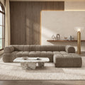 Sfeerco Modern L-Shaped Sectional Sofa 4-Seat High-Density Foam with Chaise Lounge Fully Assembled Espresso Living Room