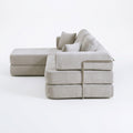 Sfeerco Modular Sectional Sofa with Chaise 3-Seat Boneless Chenille Memory Foam Deep Seat No Assembly Required Light Grey Living Room